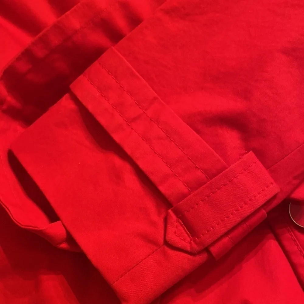 Banana republic red jacket, size small, 100% cotton. Lining is 100% acetate.